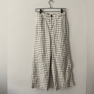 Madewell Emmett Wide-Leg Crop Pants in Windowpane